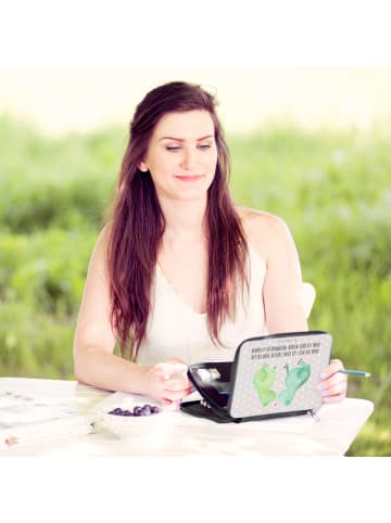 Mr. & Mrs. Panda Etui Frosch Liebe mit Spruch in Grau Pastell