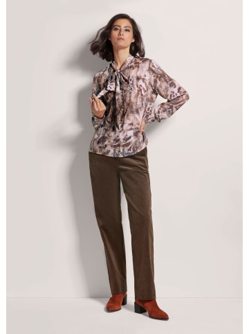 MADELEINE Hemdbluse mit Unikat-Print in espresso / multicolor