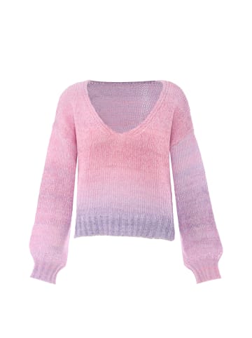 myMo Damen Pullover in LILA WOLLWEISS