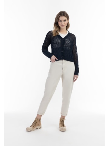 DreiMaster Damen Weitmaschige Strickjacke in Marine