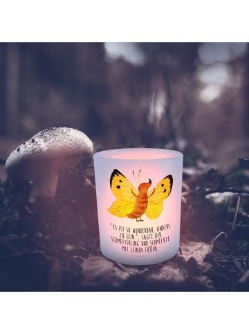 Mr. & Mrs. Panda Teelichthalter Glas Schmetterling Zitronenfalte... in Transparent