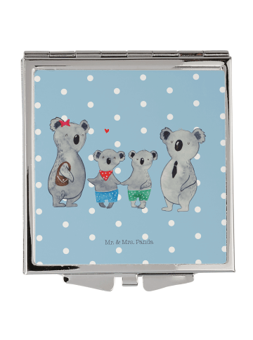 Mr. & Mrs. Panda Handtaschenspiegel quadratisch Koala Familie zw... in Blau Pastell