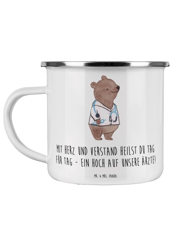 Mr. & Mrs. Panda Pott Arzt Herz Verstand mit Spruch in Weiß