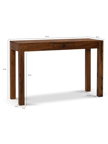 KADIMA DESIGN Schreibtisch 118x40x76 cm Massivholz Computertisch mit