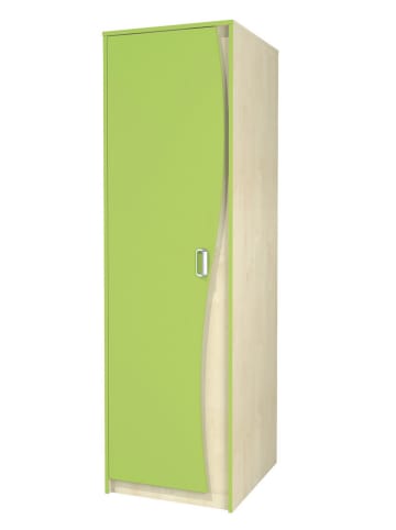 Feldmann-Wohnen Kleiderschrank Komi Birke / lime grün 54 / 62 / 183cm