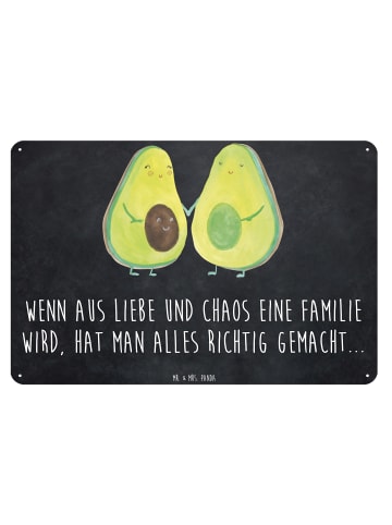 Mr. & Mrs. Panda Blechschild Mit Spruch Avocado Pärchen mit Spruch in Kreidetafel