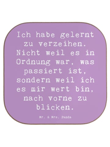 Mr. & Mrs. Panda Bierdeckel Spruch Vergebung und Neubeginn mit S... in Lavendeltraum