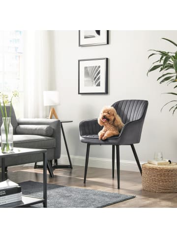 SONGMICS Esszimmerstuhl Tyra in Grau-Schwarz - (B)62.5 x (H)85 x (T)60 cm