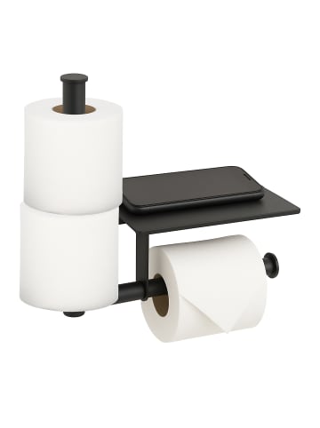 relaxdays Toilettenpapierhalter in Schwarz