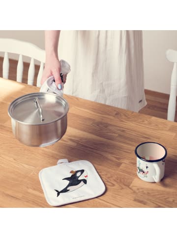 Mr. & Mrs. Panda Topflappen Orca Zylinder ohne Spruch in Weiß