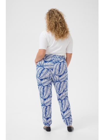 KAFFE curve Stoffhose KCcahlia Loose fit in Blue/Chalk Palm Leafs