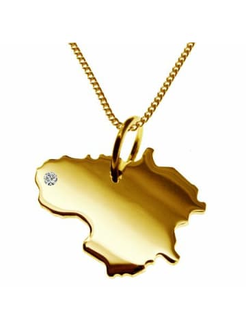 Schmuckador 50cm Kette + Litauen mit Brillant 585 Gold in gold
