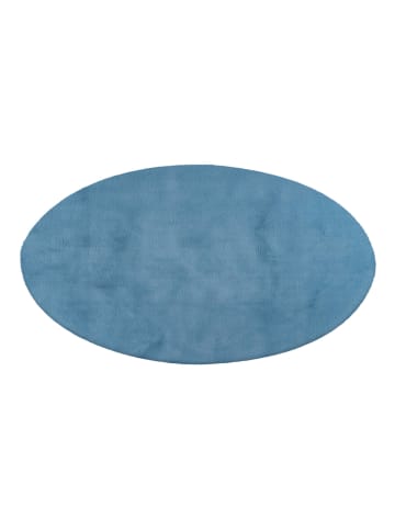 GMD Living Runder Hochflor-Teppich HEAVEN in Hellblau