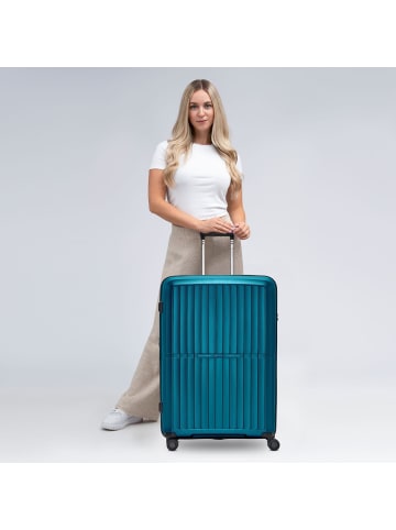 Pactastic Collection 01 4-Rollen Trolley 75 cm mit Dehnfalte in turquoise-metallic