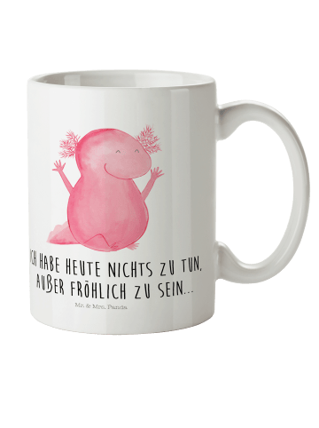 Mr. & Mrs. Panda Plastikbecher Axolotl Hurra mit Spruch in Weiß