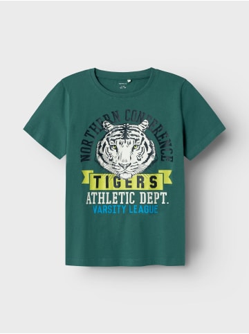 name it T-Shirt 2er-Set Kurzarm Rundhals Regular Fit Print in Grün-2
