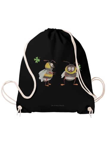 Mr. & Mrs. Panda Beutel Hummeln Kleeblatt ohne Spruch in Schwarz
