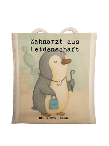 Mr. & Mrs. Panda Jutebeutel Zahnarzt Leidenschaft Design mit Spruch in Weiß