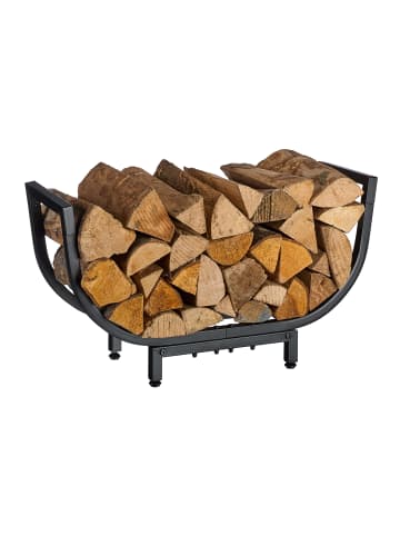 relaxdays Kaminholzregal in Schwarz - (B)65 x (H)35 x (T)21 cm