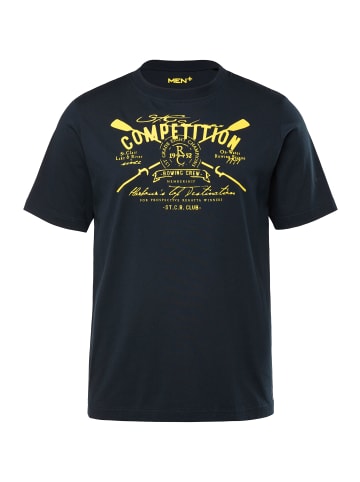 Men Plus Kurzarm T-Shirt in navy blau