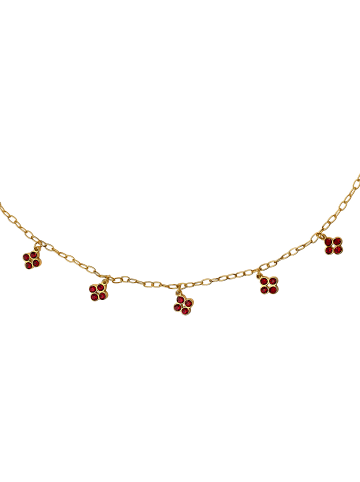 ANELY Edelstahl Blumen-Choker Halskette in Rot