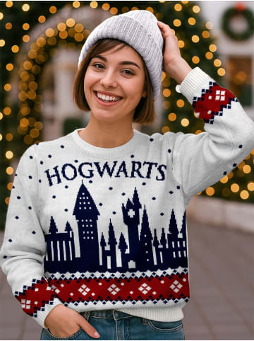 Harry Potter Harry Potter Winterpullover Hogwarts Winter Pullover Ugly Sweater in weiß