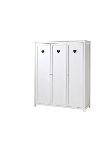 58 aufm Kessel KINDERZIMMERSCHRANK Kamila 159x57x191 mit 3 Türen MDF+Massivholz Weiß