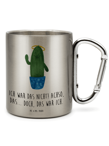 Mr. & Mrs. Panda Tasse Kaktus Heilig mit Spruch in Silber