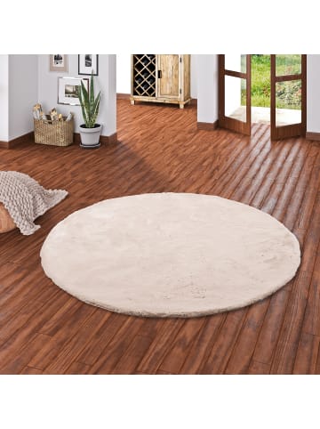 Pergamon Fellteppich Plush Rund in beige
