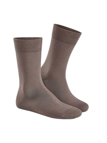 Hudson Socken Relax Cotton weich in Brownmel.
