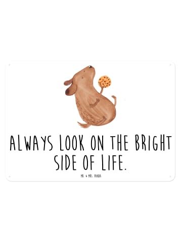 Mr. & Mrs. Panda Blechschild Mit Spruch Hund Keks mit Spruch in Weiß