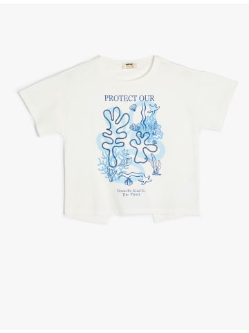 KOTON T-shirt in Ekru