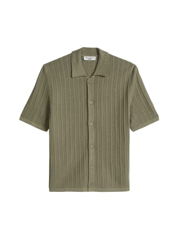 Marc O'Polo DENIM DfC Kurzarm-Strickjacke im Polostil regular in Chalky Sage