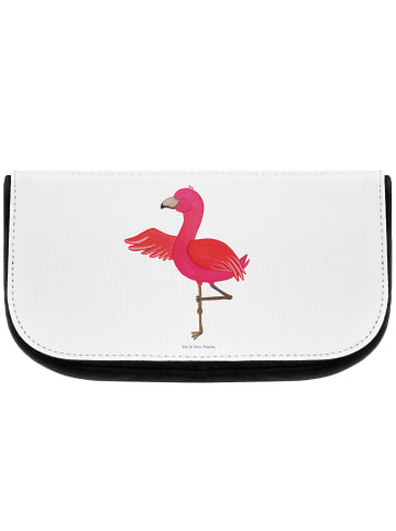 Mr. & Mrs. Panda Kulturtasche Flamingo Yoga ohne Spruch in Weiß