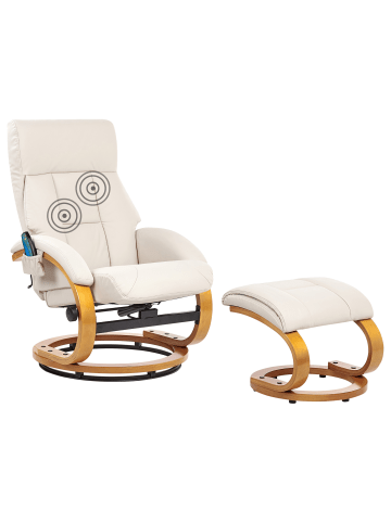 Beliani Massagestuhl FORCE in Beige/Braun - (W) 55 x (H) 100 x (L) 80 cm