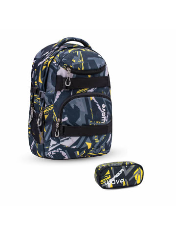 Wave Rucksack Infinity Schulrucksack Set 2 t. Yellow Graffiti Kinder Ranzen 10 Jahre