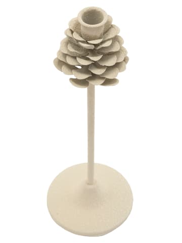 Mauro Ferretti Kerzenhalter aus cremefarbenem Metall, Ø 11,5 x 33,5 cm