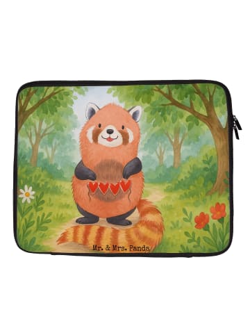 Mr. & Mrs. Panda Laptop Tasche Roter Panda Design ohne Spruch in Weiß