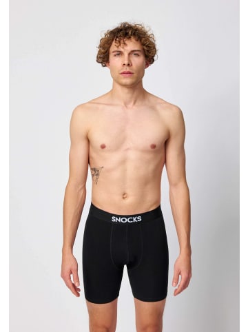 SNOCKS Lange Boxershorts Schwarz 6 Stück