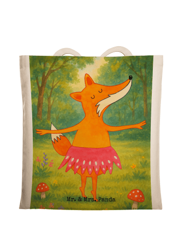 Mr. & Mrs. Panda Tragetasche Fuchs Ballerina Design ohne Spruch in Weiß