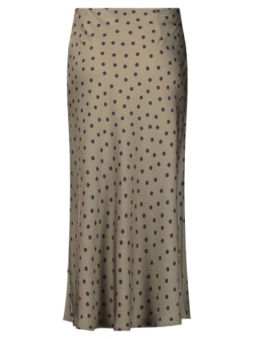Vera Mont Satinrock mit Print in Khaki/Schwarz