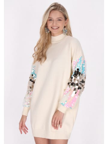 IZIA Damen Kleid in Wollweiss