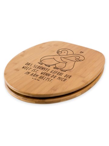 Mr. & Mrs. Panda WC Sitz Pinguine Kuscheln mit Spruch in Transparent
