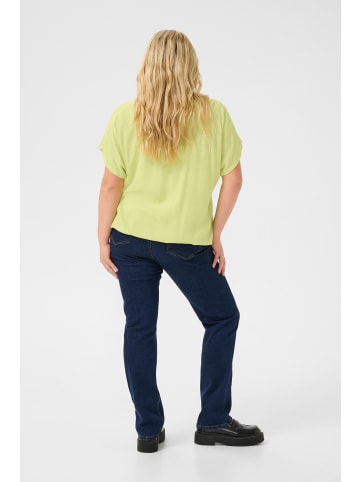 KAFFE curve Kurzarm-Bluse KCami Loose fit in Lettuce Green