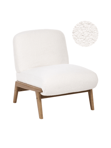 Beliani Sessel NIVA in Weiß/Braun - (W) 61 x (H) 76 x (L) 78 cm