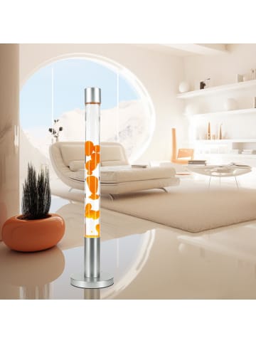 Licht-Erlebnisse Lavalampe EEK G Ø 6 x (H)76 cm in Silber Orange KlarSilber Orange Klar