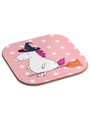 Mr. & Mrs. Panda Bierdeckel Einhorn Hexe ohne Spruch in Rot Pastell