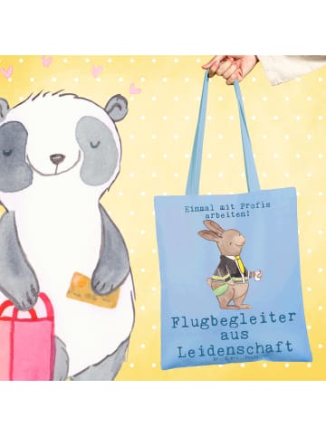 Mr. & Mrs. Panda Shopper Flugbegleiter Leidenschaft mit Spruch in Sky Blue