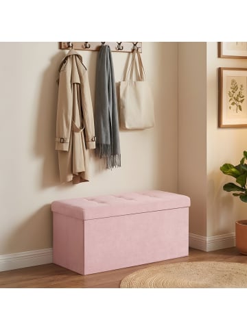 SONGMICS Sitzbank Minota in Rosa - (B)76 x (H)38 x (T)38 cm