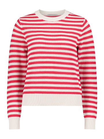 BETTY & CO Strickpullover mit Struktur in Cream/Red